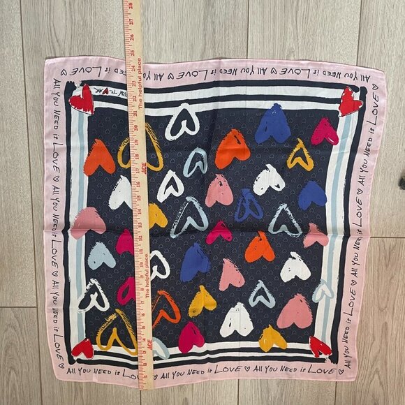 Brighton Color of Love All You Need Is Love Square Scarf Multicolor Colorful - Picture 5 of 7